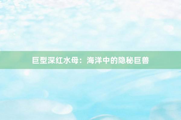 巨型深红水母：海洋中的隐秘巨兽